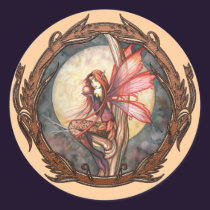 Autumn Red Fairy Fantasy Art Stickers stickers