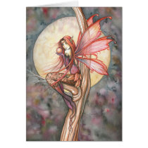 Autumn Red Fairy Greeting Card by Molly Harrison