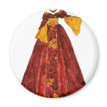 Autumn Red Gown Refrigerator Magnets