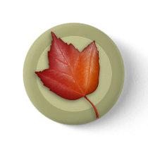 Autumn Red Maple Leaf Button buttons