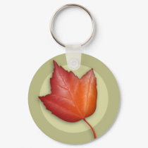 Autumn Red Maple Leaf Keychain
