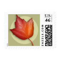 Autumn Red Maple Leaf Postage postage