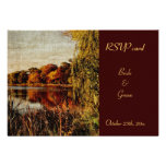 autumn reflections RSVP wedding card Personalized Announcement