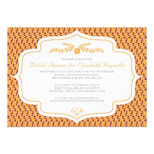 Autumn Retro Bridal Shower Invitations