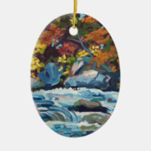 Autumn River Painting Christmas Tree Ornament