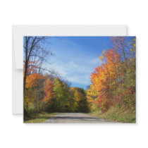 autumn road custom invitation