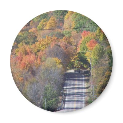 autumn road fridge magnet by PhotoLisa