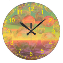 Autumn Ruminations – Abstract Gold & Rose Glory wall clocks