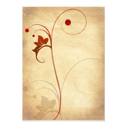 Autumn Rustic Vine Berries Wedding Invitation
