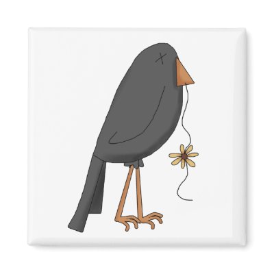 Autumn Scarecrows · Crow Fridge Magnets by CSCountryCuties