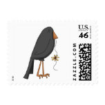 Autumn Scarecrows · Crow Postage Stamp