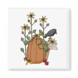Autumn Scarecrows · Crow & Pumpkin Magnet