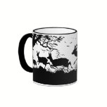 Autumn Scene Deer on a Hillside in Silhouette mugs