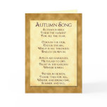 Autumn Song Thanksgiving Poem Greeting Cards
