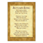 Autumn Song Thanksgiving Poem Greeting Cards