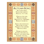 Autumn Song Thanksgiving Poem Postcard