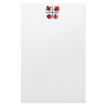 Autumn Square - Fall Leaf design in Red Orange Stationery Design