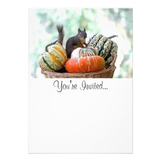 Autumn Squirrel Personalized Announcement