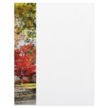 Autumn Street With Red Tree Customized Letterhead