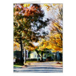 Autumn Street With Yellow House Card