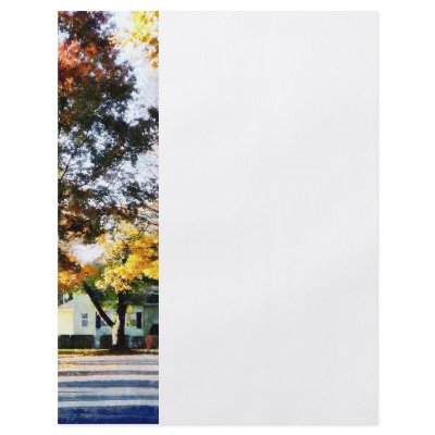 Autumn Street With Yellow House Flyer Design by SusanSavad