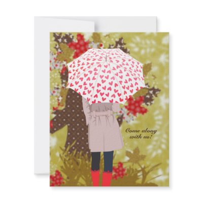 Autumn Stroll 4.25x5.5" Invitations by KrispysKingdom