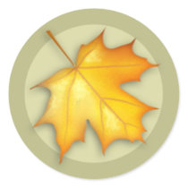 Autumn Sugar Maple Leaf Round Sticker stickers