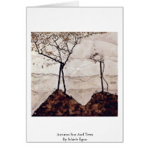 Autumn Sun And Trees By Schiele Egon Greeting Card