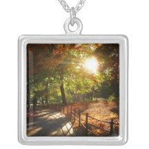 Autumn Sun in Central Park, New York City Necklace