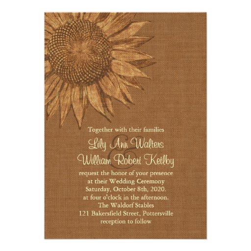 Autumn Sunflower Wedding Invitation