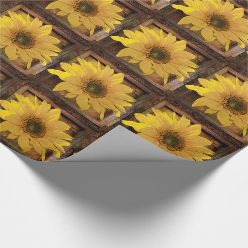 Autumn sunflower wrapping paper Zazzle
