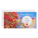 Autumn Sunny Tree Thanksgiving Customized Photo Card
