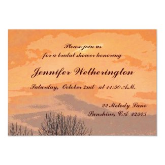 Autumn Sunset Bridal Shower 5x7 Paper Invitation Card