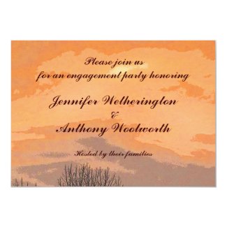 Autumn Sunset Engagement Party 5x7 Paper Invitation Card