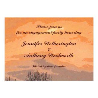 Autumn Sunset Engagement Party Invitations