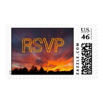 Autumn Sunset RSVP postage