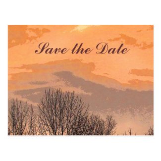 Autumn Sunset Save the Date Post Cards