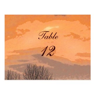 Autumn Sunset Table Number