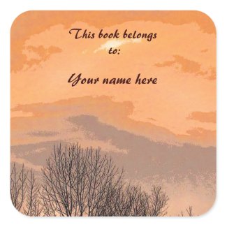 Autumn Sunsetl Bookplate Sticker