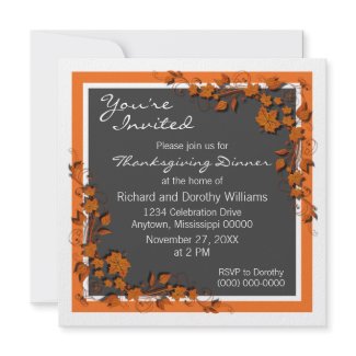 Autumn Swirls Thanksgiving Invite invitation