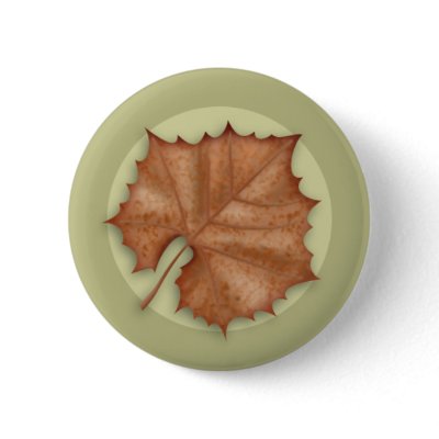 Autumn Sycamore Leaf Button by jamieco