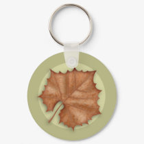 Autumn Sycamore Leaf Keychain