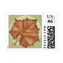 Autumn Sycamore Leaf Postage postage