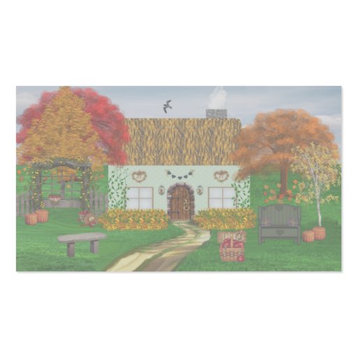 Autumn Thatched Cottage Business Cards (back side)