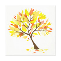 Autumn Theme Tree [24x24] inches Gallery Wrap Canvas