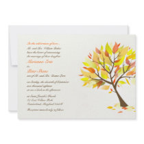 Autumn Theme Tree Flat Wedding Invitation