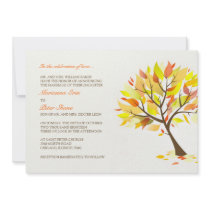 Autumn Theme Tree Flat Wedding Invitation