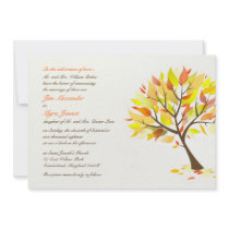 Autumn Theme Tree Flat Wedding Invitation