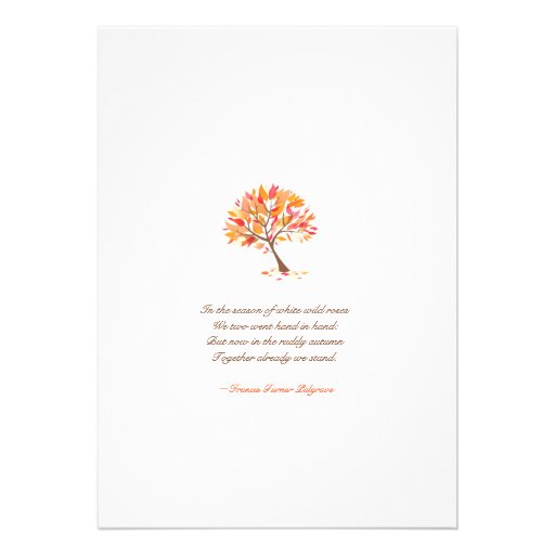 Autumn Theme Tree Flat Wedding Invitation