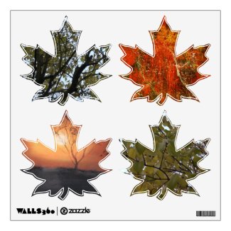 Autumn themed Maple leaf Decal 360